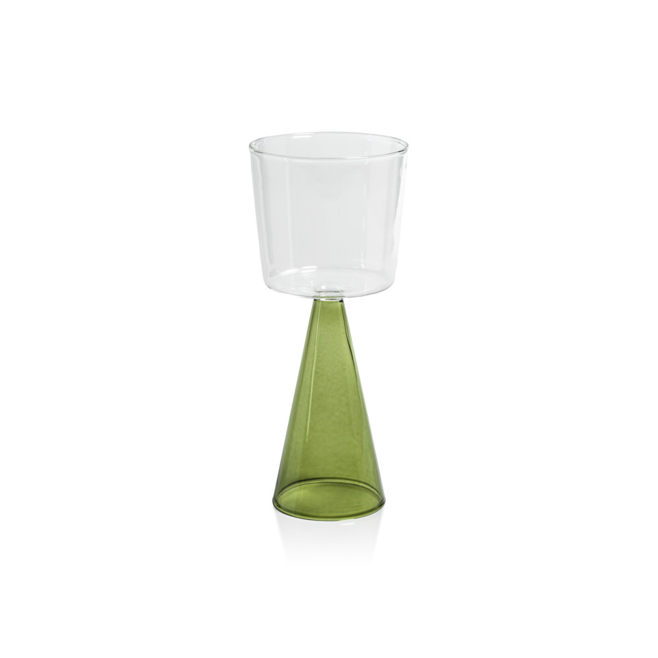 Vivian Green Stem White Wine Glasses, Set 4 | Bone & Brass