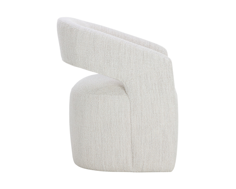 Lloret Wheeled Dining Merino Pearl Armchair
