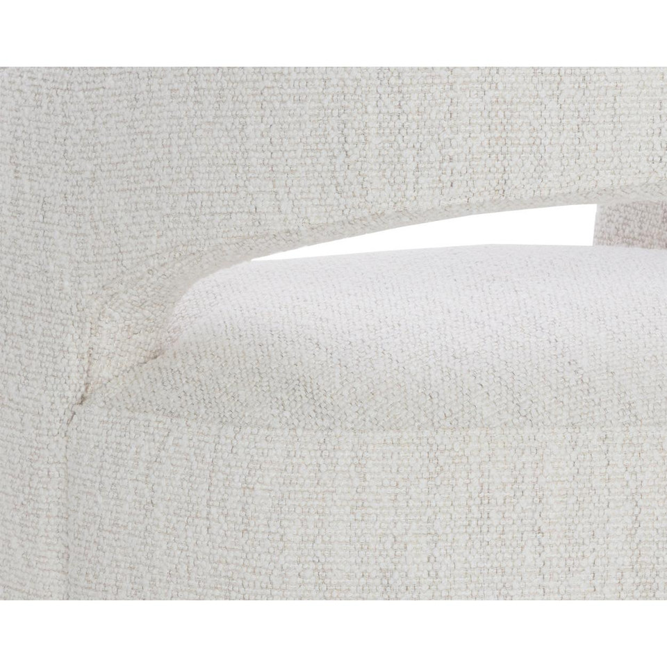 Lloret Wheeled Dining Merino Pearl Armchair, view 3