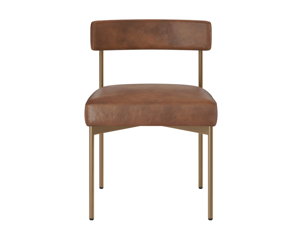 Seneca Antique Brass - Bravo Cognac Dining Chair