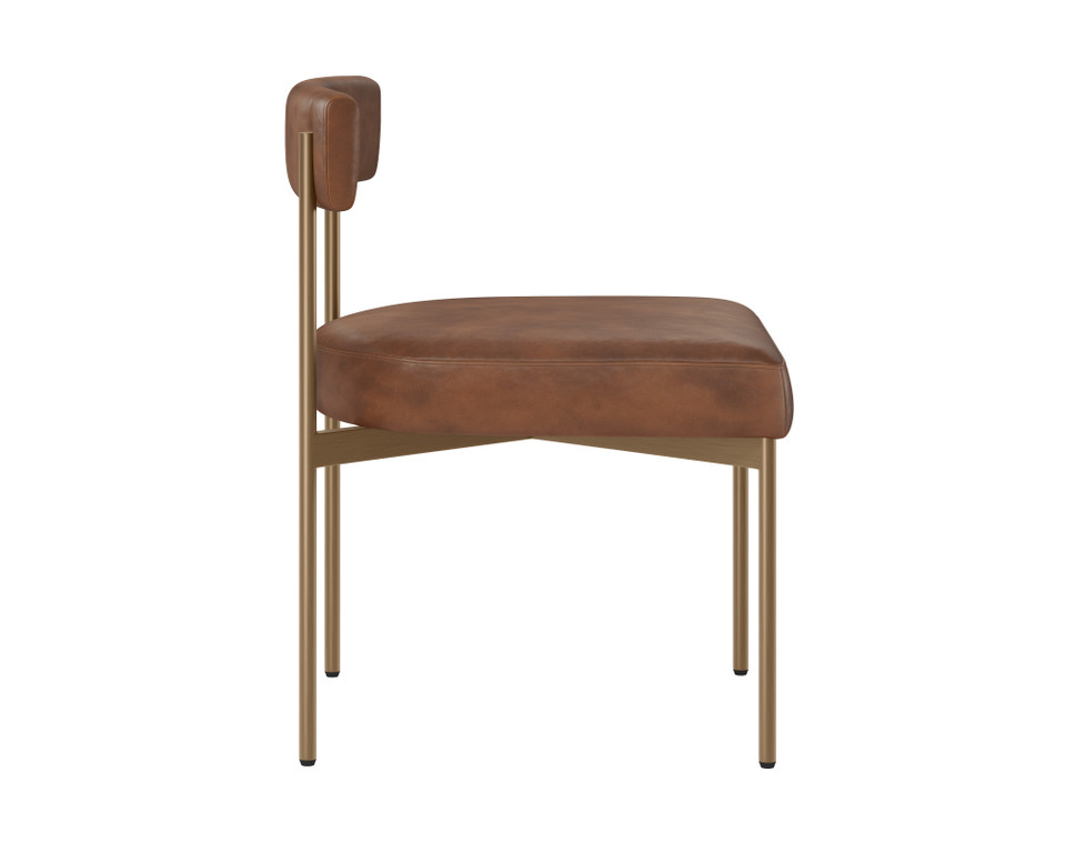 Seneca Antique Brass - Bravo Cognac Dining Chair