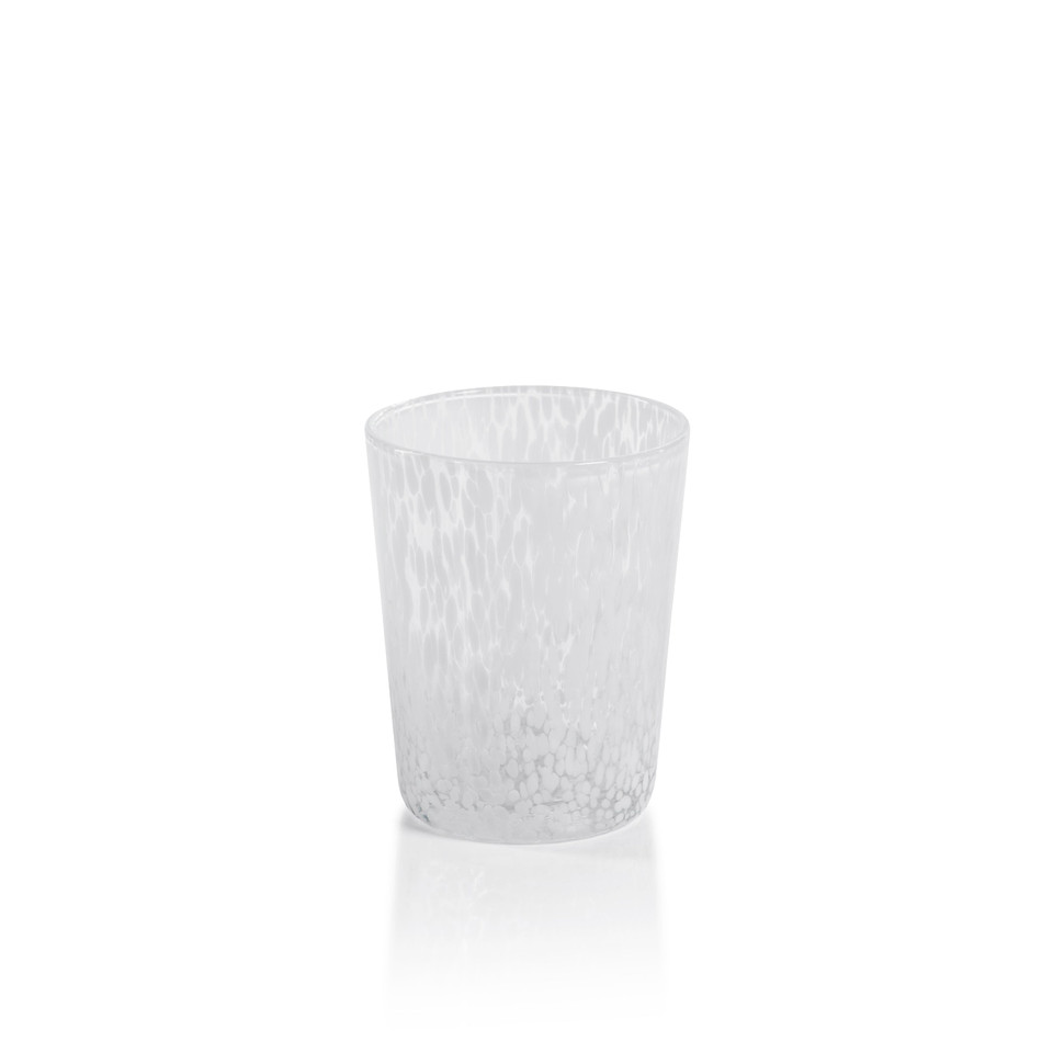 William White Speckled Glass Tumblers, Set 6 | Bone & Brass