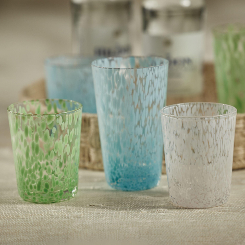 William White Speckled Glass Tumblers, Set 6 - Tumbler Detail | Bone & Brass
