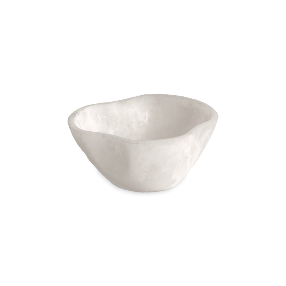 Resin Sorbet Mini Wavy Round Bowl Ivory | Bone & Brass