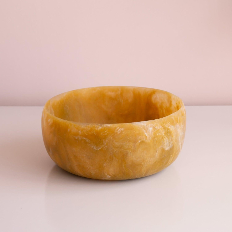 Resin Sorbet Large Round Bowl Matcha - Bowl View | Bone & Brass