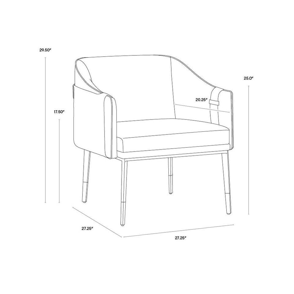 Carter Napa Black / Napa Cognac Lounge Chair, view 4