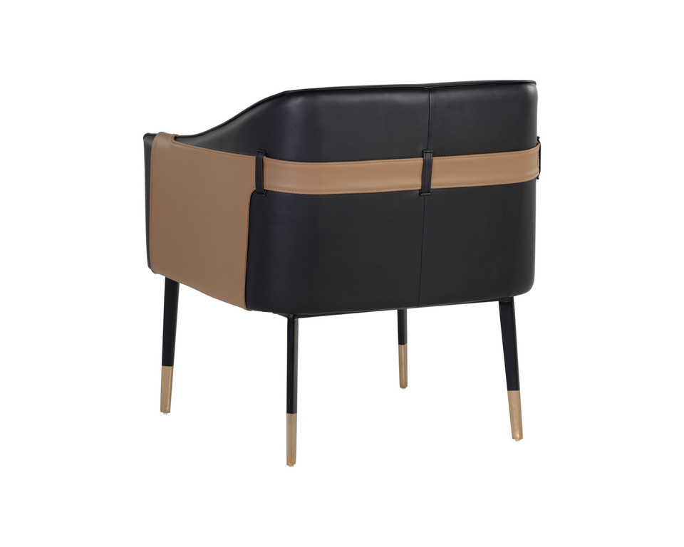 Carter Napa Black / Napa Cognac Lounge Chair