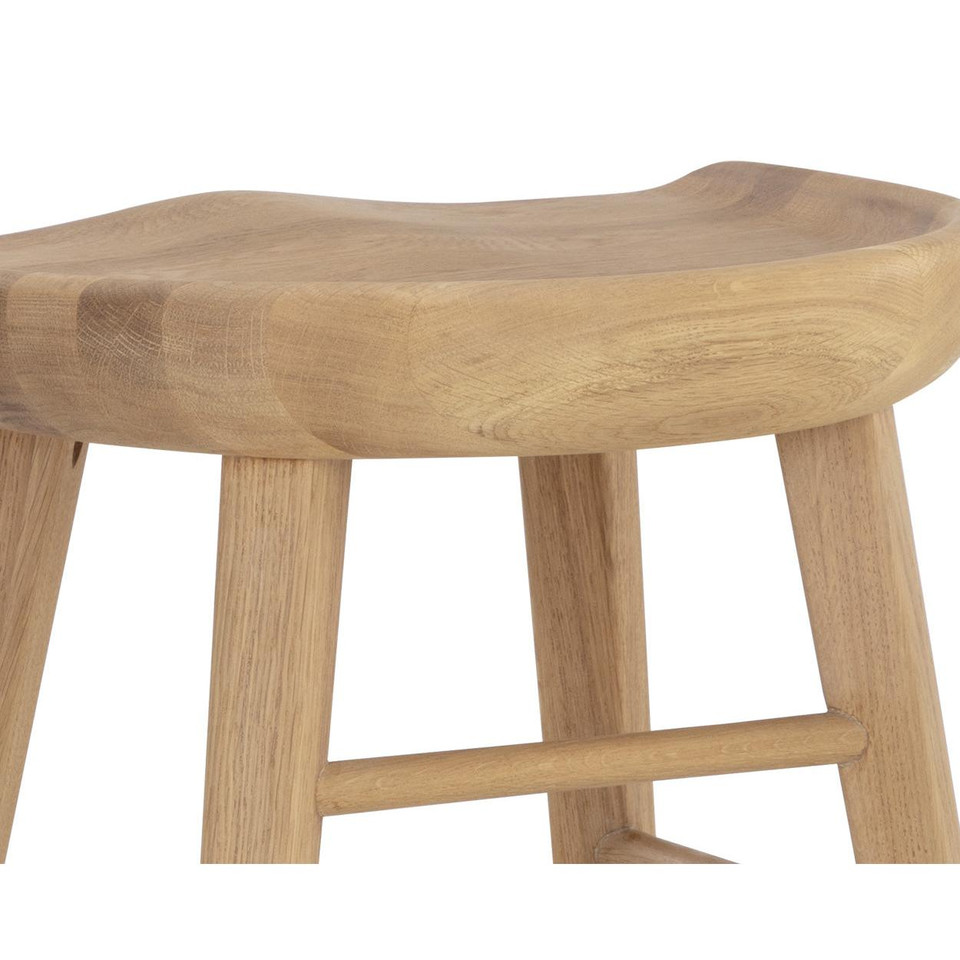 Dominic Light Oak Counter Stool, view 5
