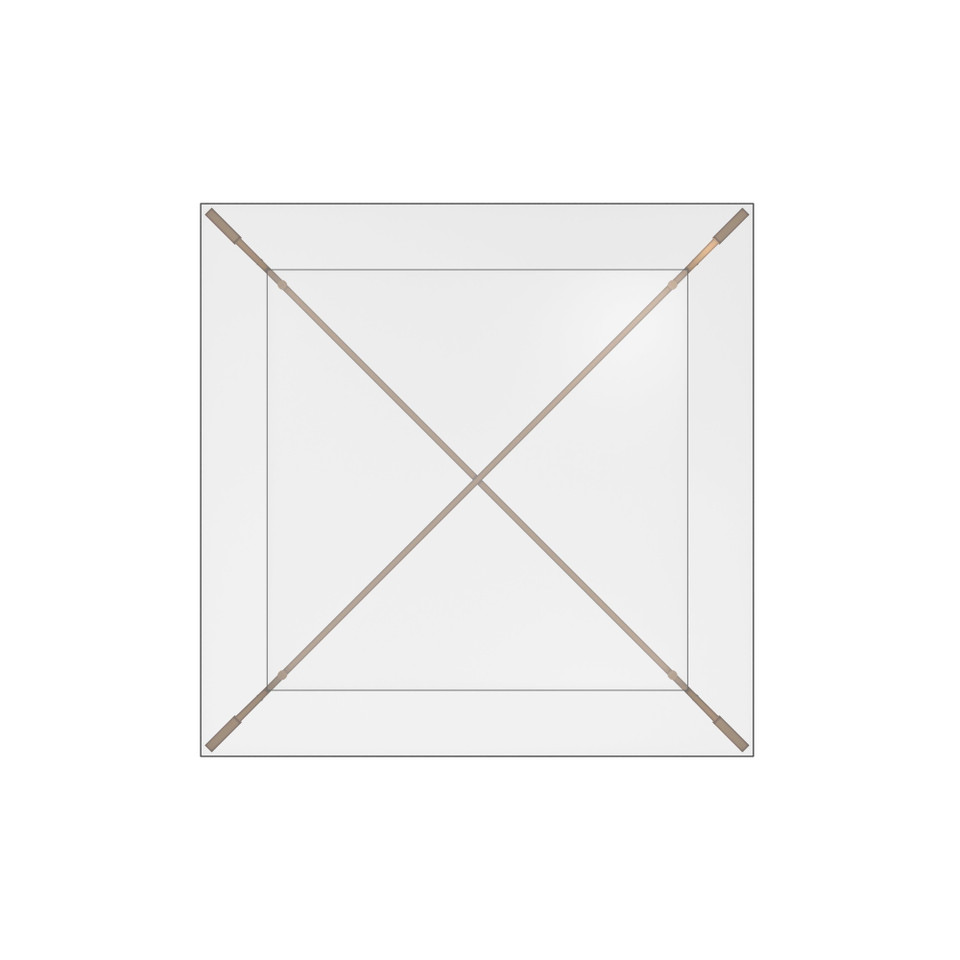 Xavier Square - Antique Brass Coffee Table, view 3