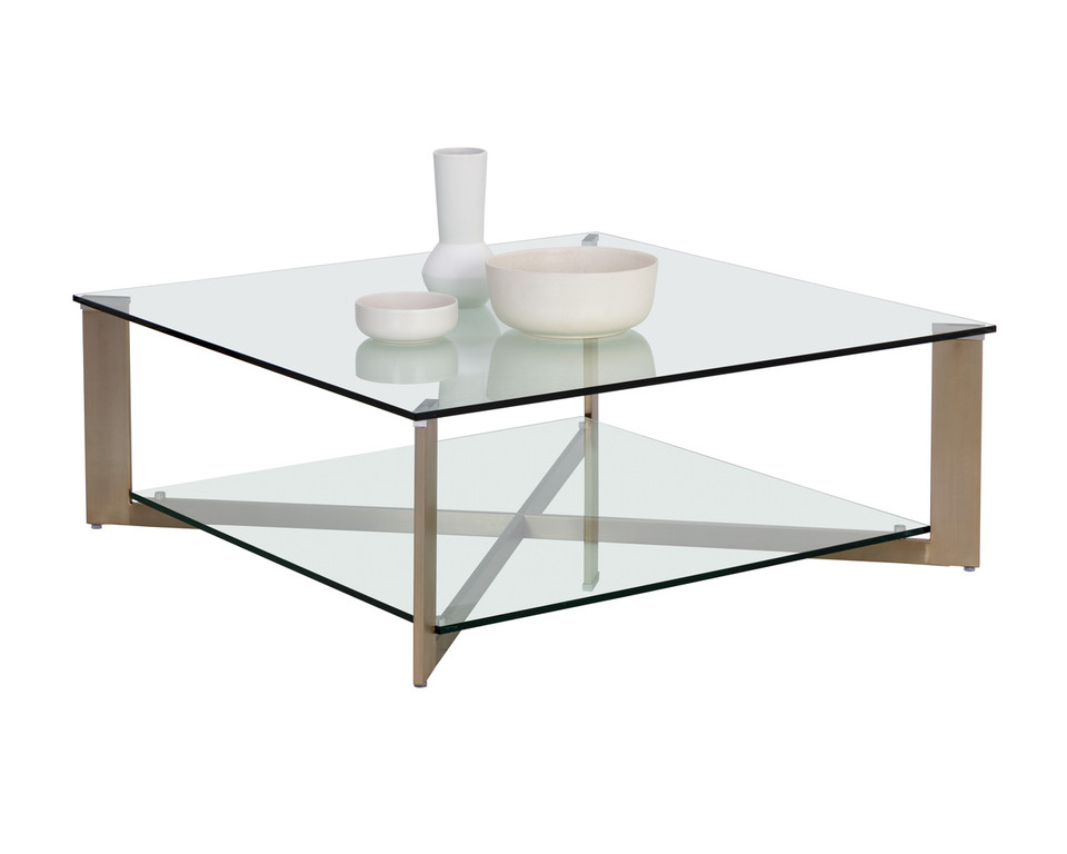 Xavier Square - Antique Brass Coffee Table