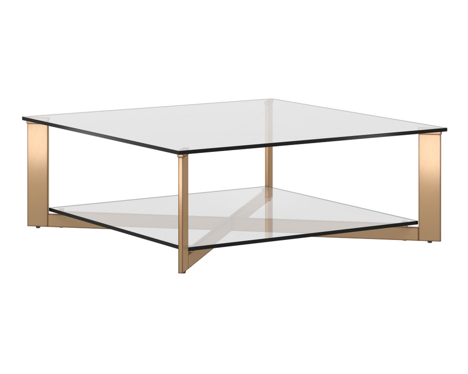 Xavier Square - Antique Brass Coffee Table