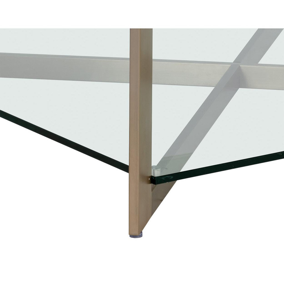 Xavier Square - Antique Brass Coffee Table, view 6