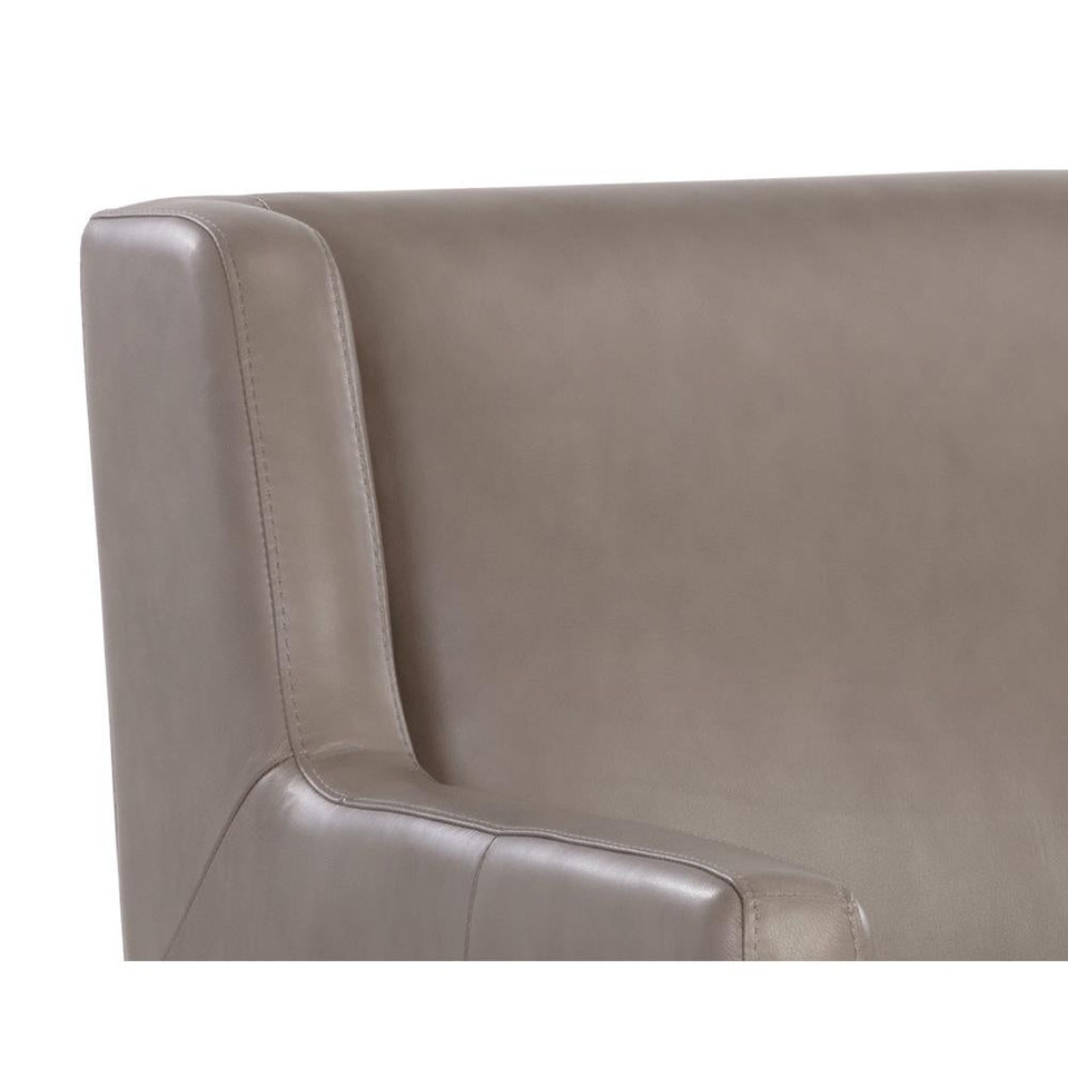 Talula Alpine Grey Leather Lounge Chair, view 2