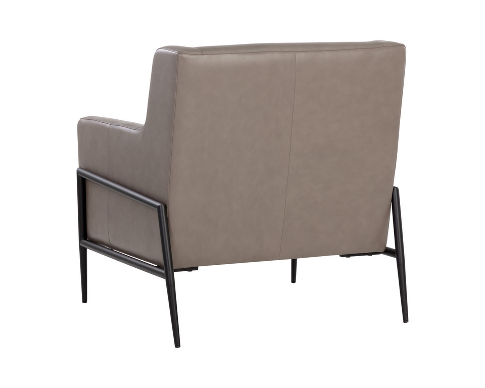 Talula Alpine Grey Leather Lounge Chair