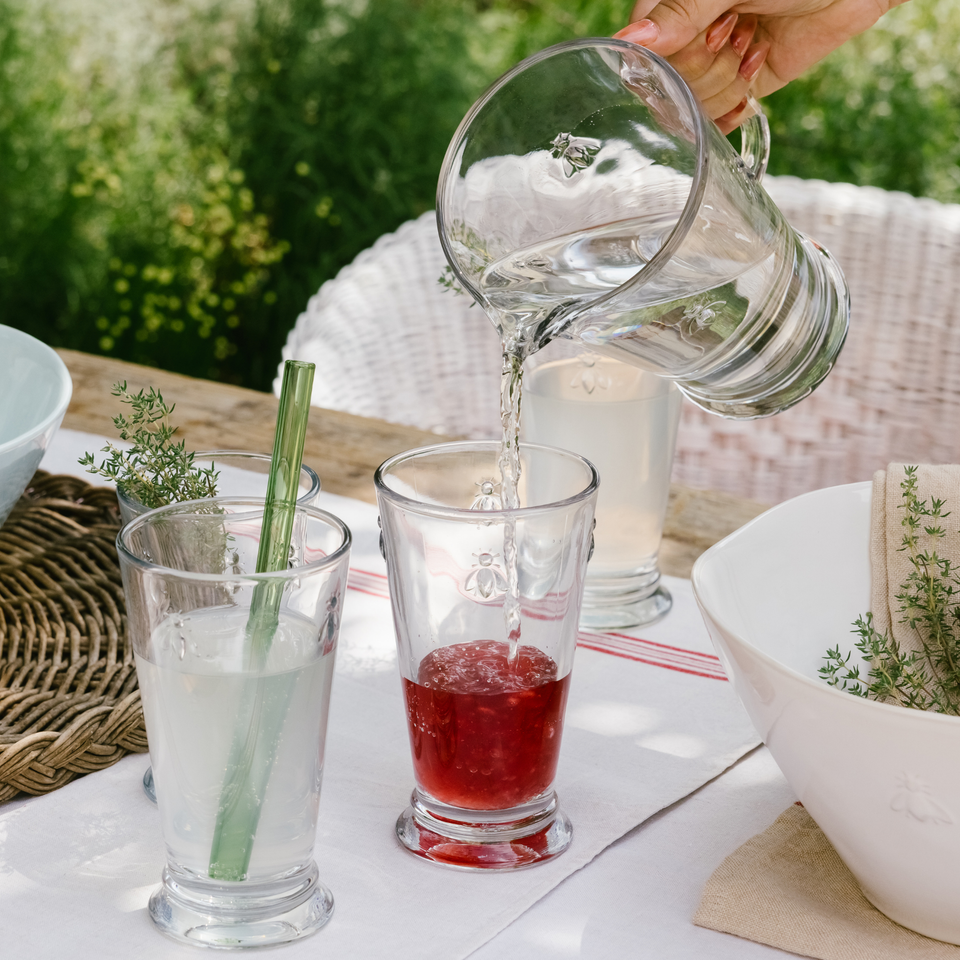 Clear Glass Bee Pitcher, view 5