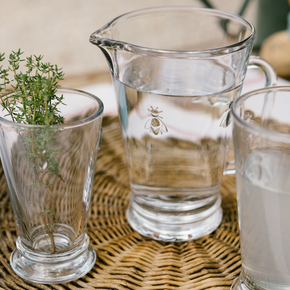 Clear Glass Bee Pitcher, view 3