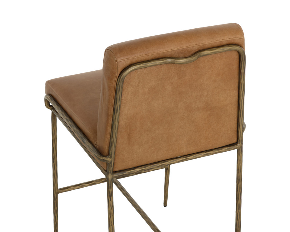 Lathan Tan Leather Counter Stool