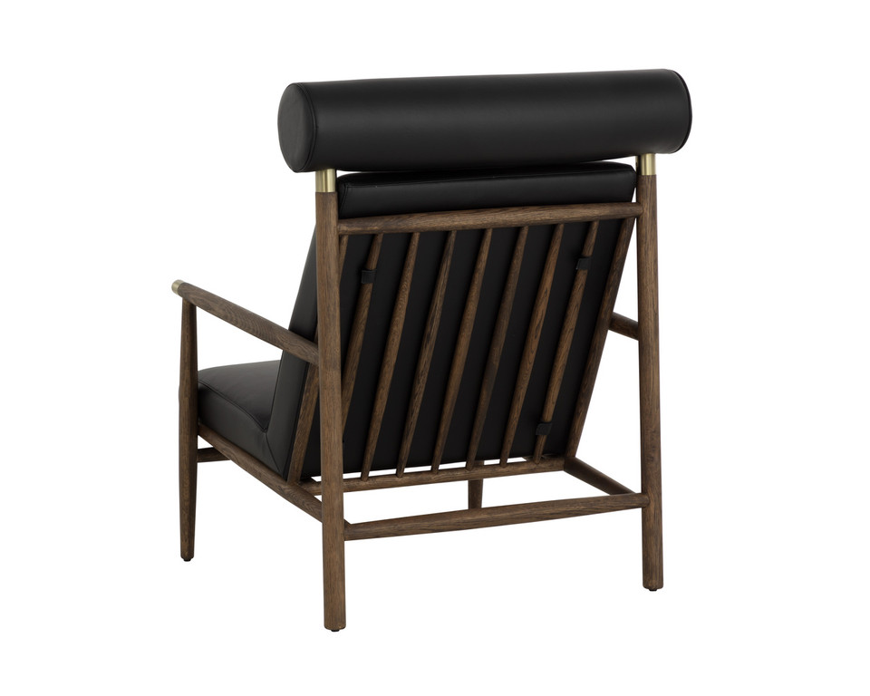 Biko Black Leather Lounge Chair