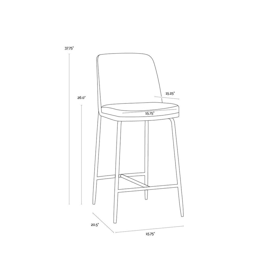 Zeke Antique Brass - Bergen Olive Counter Stool, view 4
