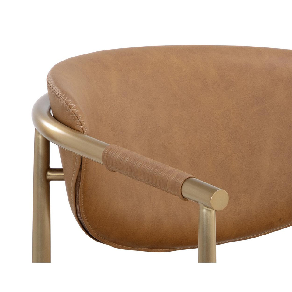 Heloise Dining Milliken Cognac Armchair, view 2
