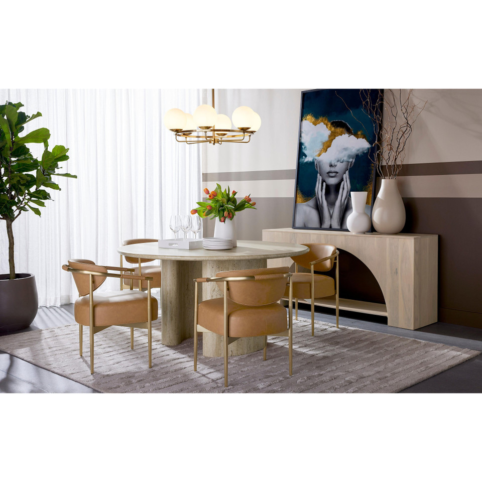 Heloise Dining Milliken Cognac Armchair, view 4