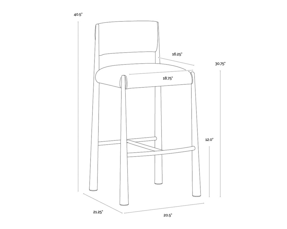 Bayard Barstool Antique Brass - Napa Beige / Santa Cruz Oatmeal