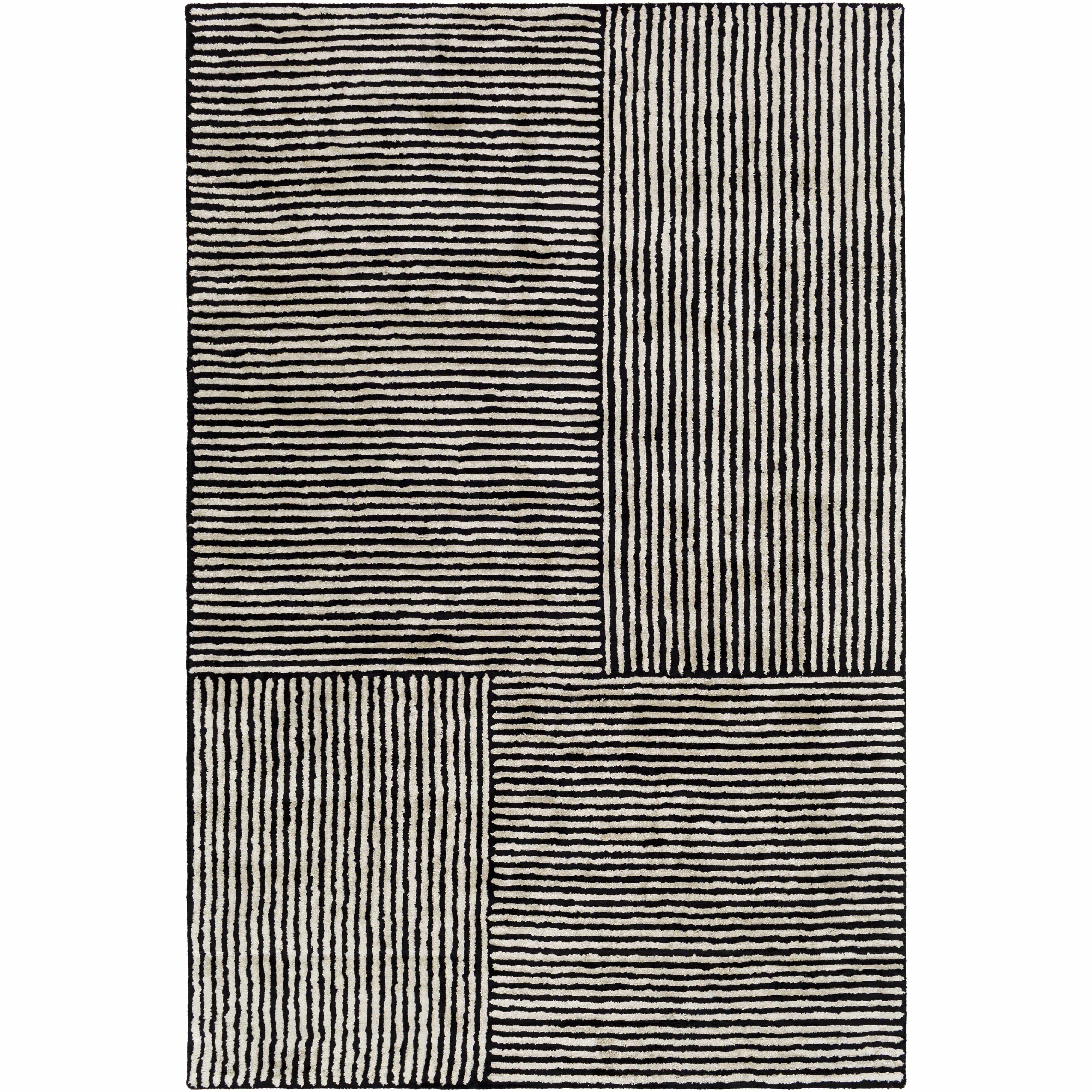 Quartz Black & White Hand Tufted Rug