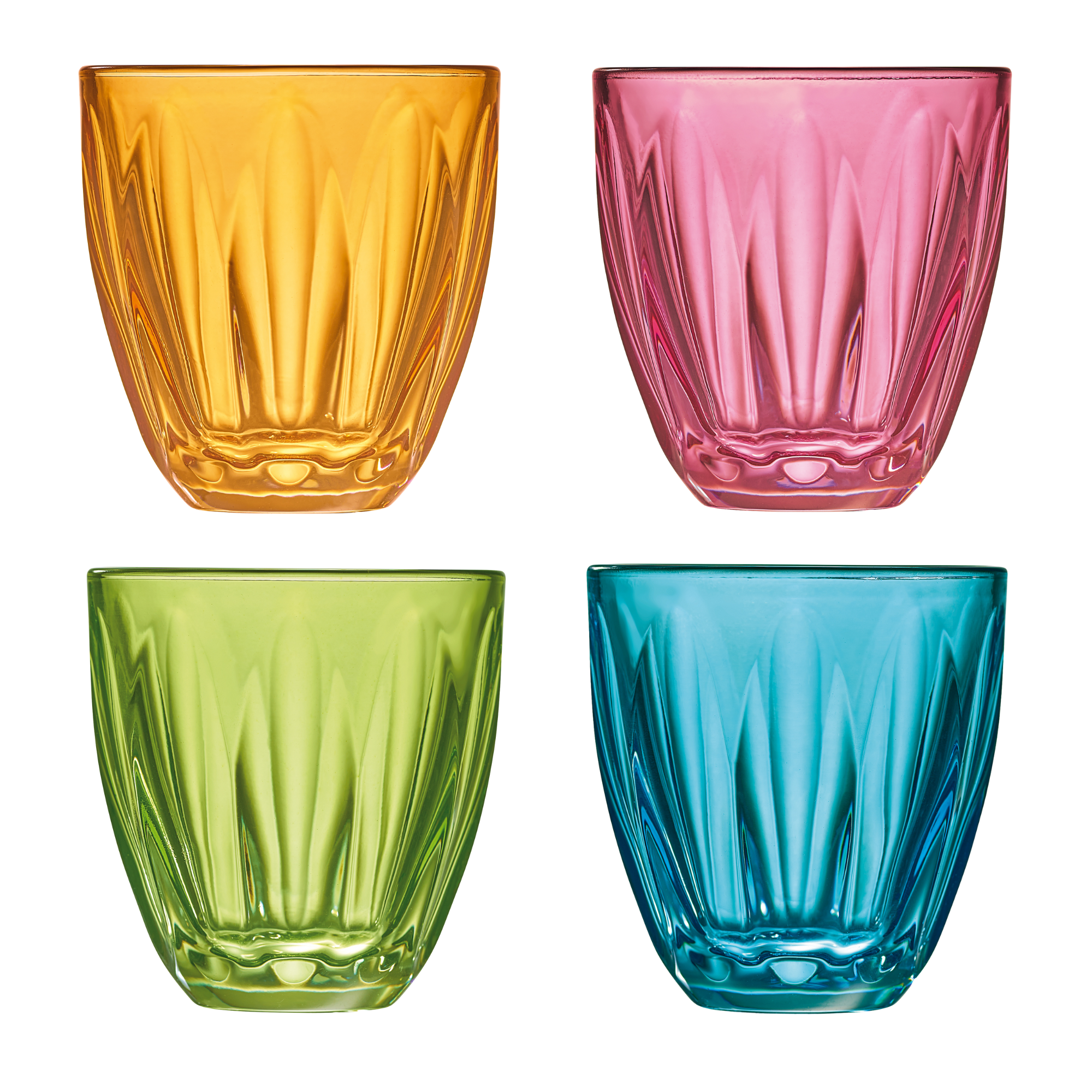 Lily Assorted Colored Glass Tumblers – Set of 4