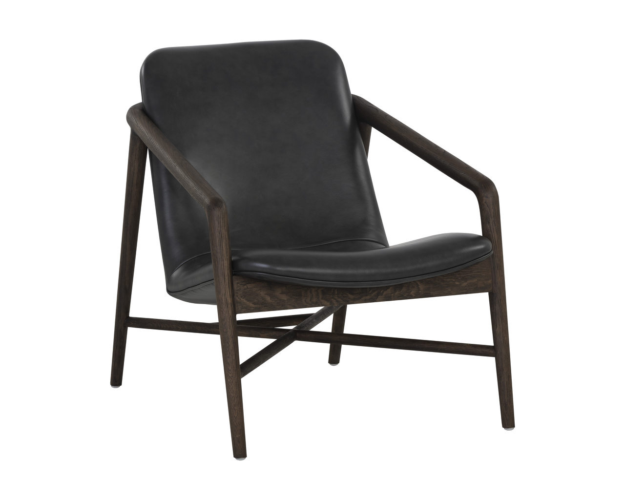 Cinelli Distressed Brown - Brentwood Charcoal Leather Lounge Chair