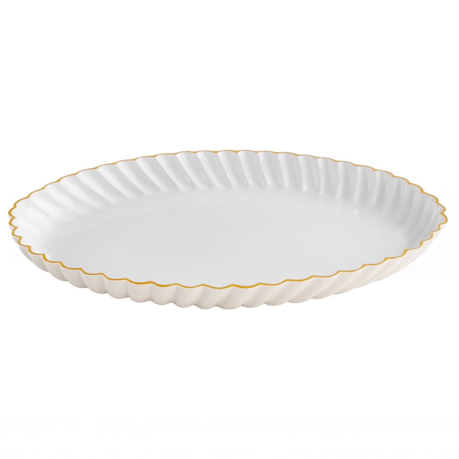 Encanto Vintage Swirl Oval Tray Cream White