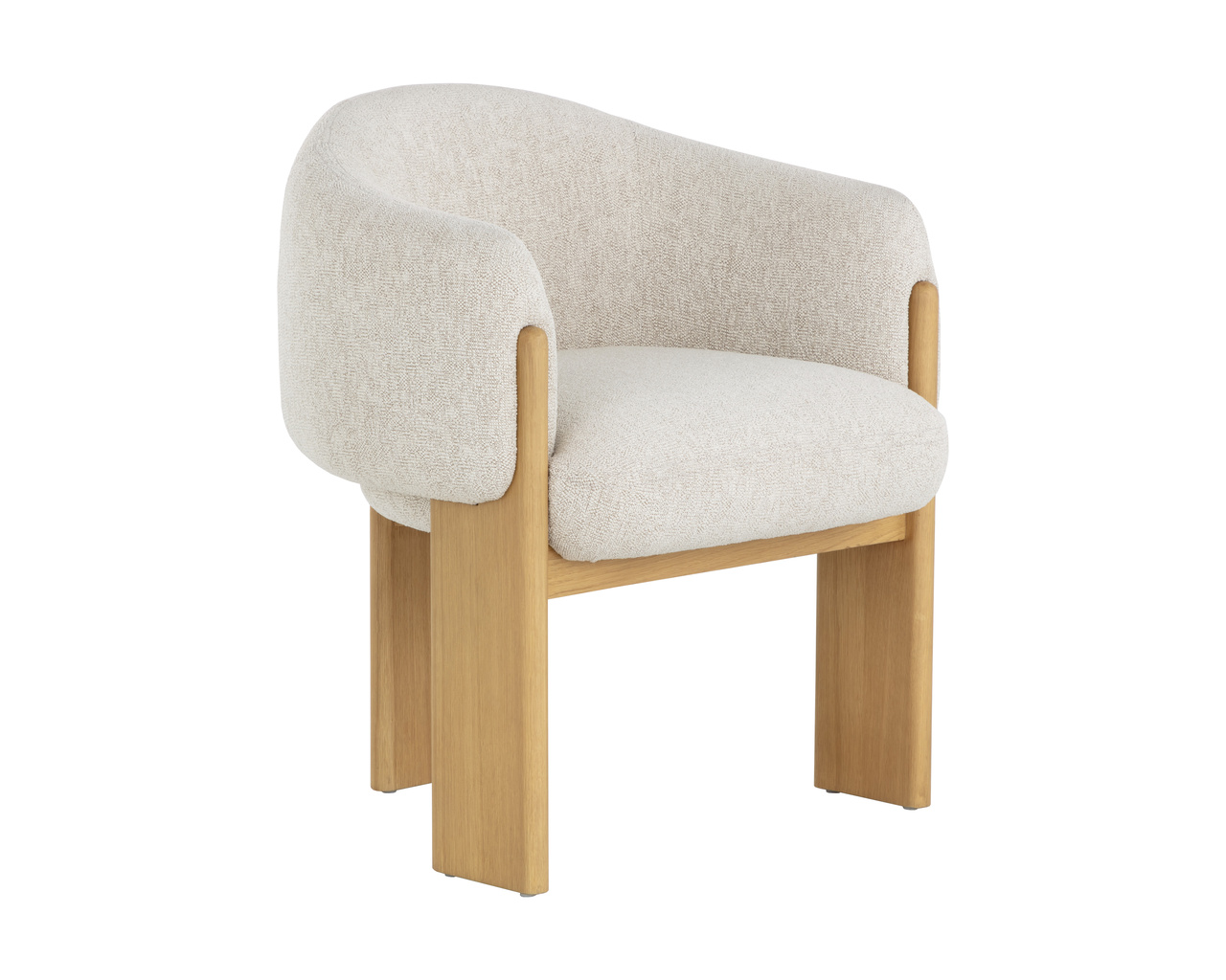 Trine Dining Rustic Oak - Dove Cream Armchair
