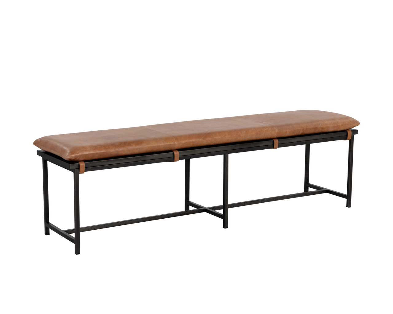 Zancor Gunmetal - Tan Leather Bench