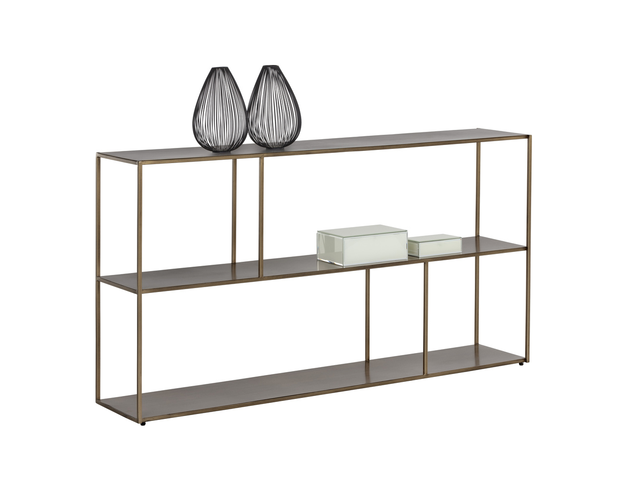 Eiffel Low Large - Antique Brass Bookcase