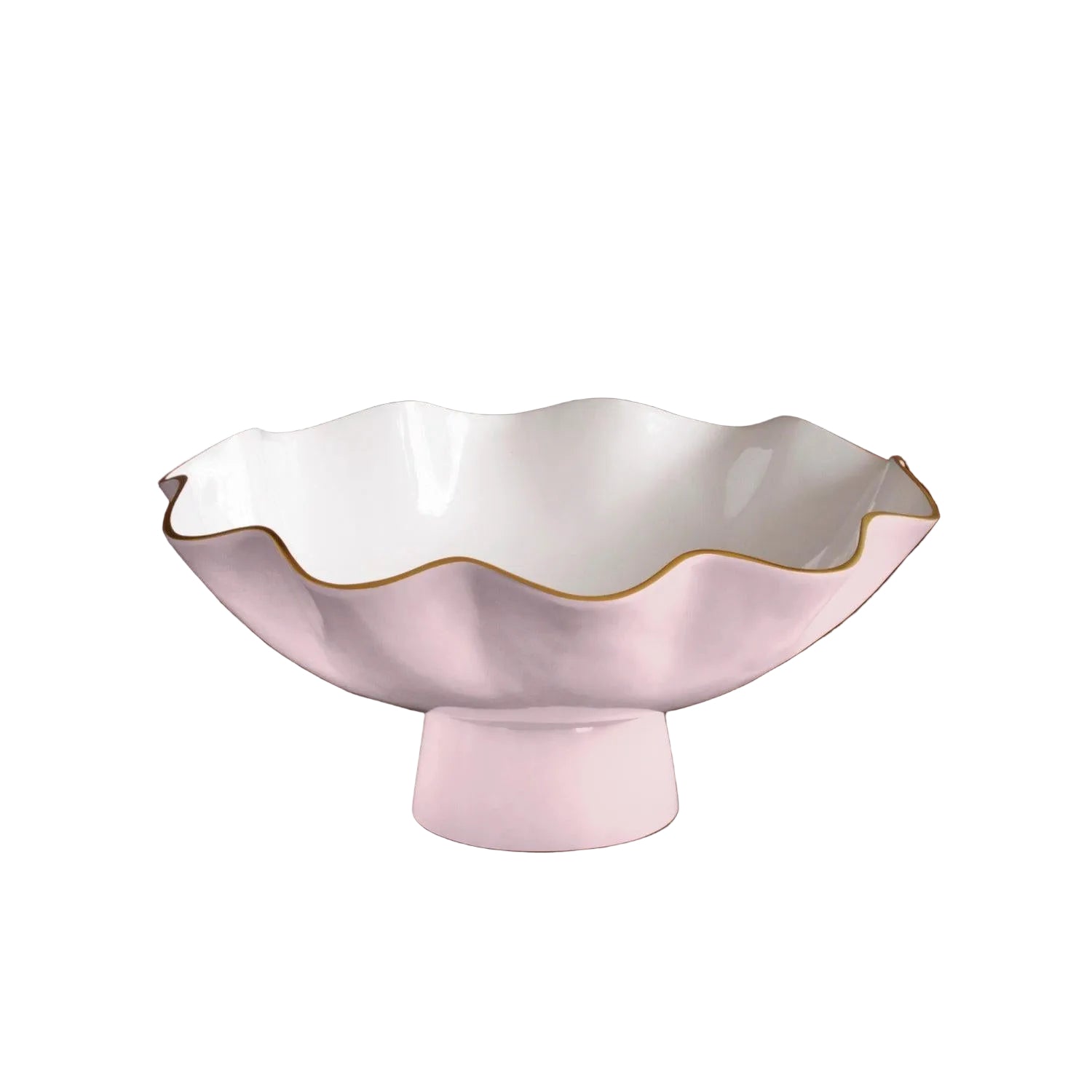 Encanto Blush Pink & White Large Pedestal Bowl
