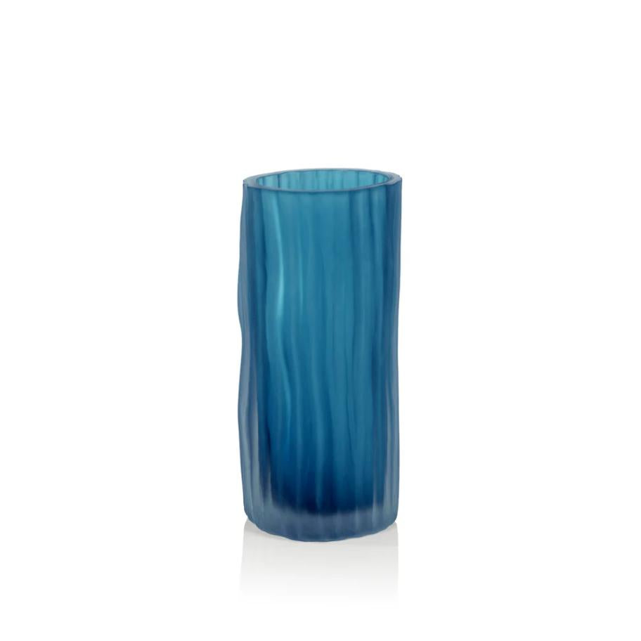 Indigo Blue Glass Vase