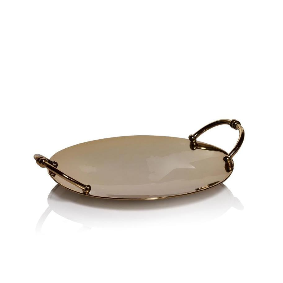Azalea Gold Round Serving Tray