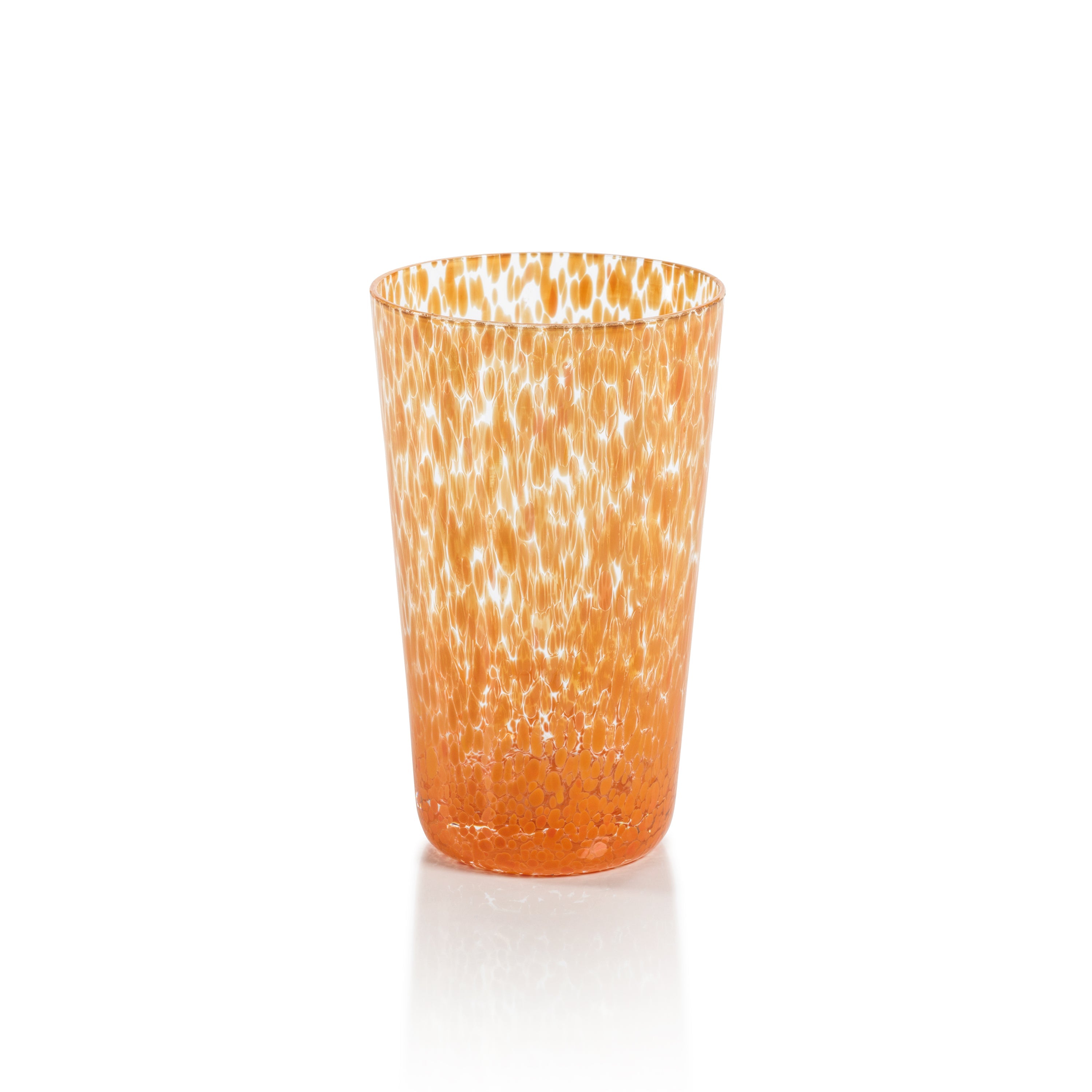 William Orange Speckled Highball Glasses, Set 6