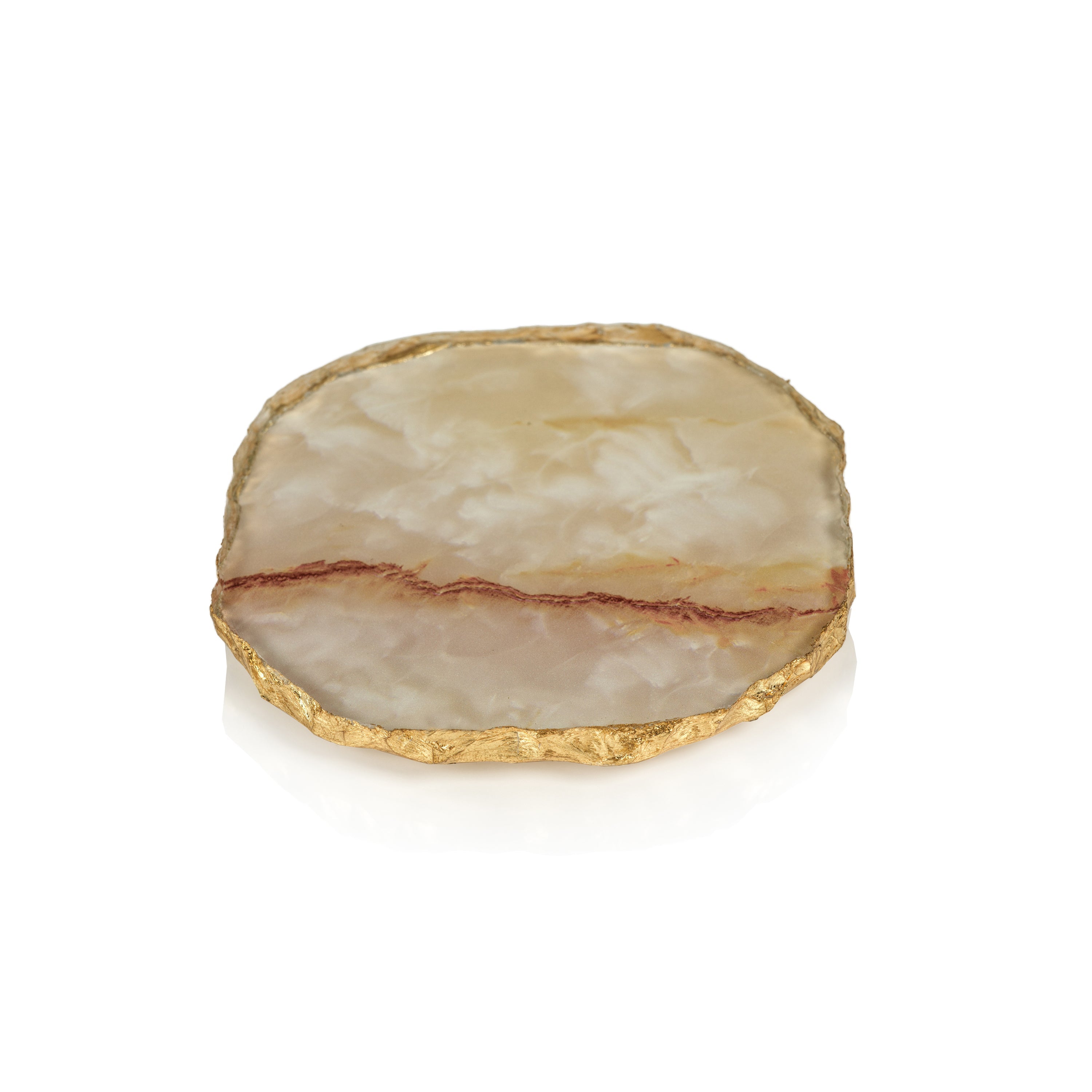 Vivienne 4-Piece Agate Yellow Marble Glass Coaster Set