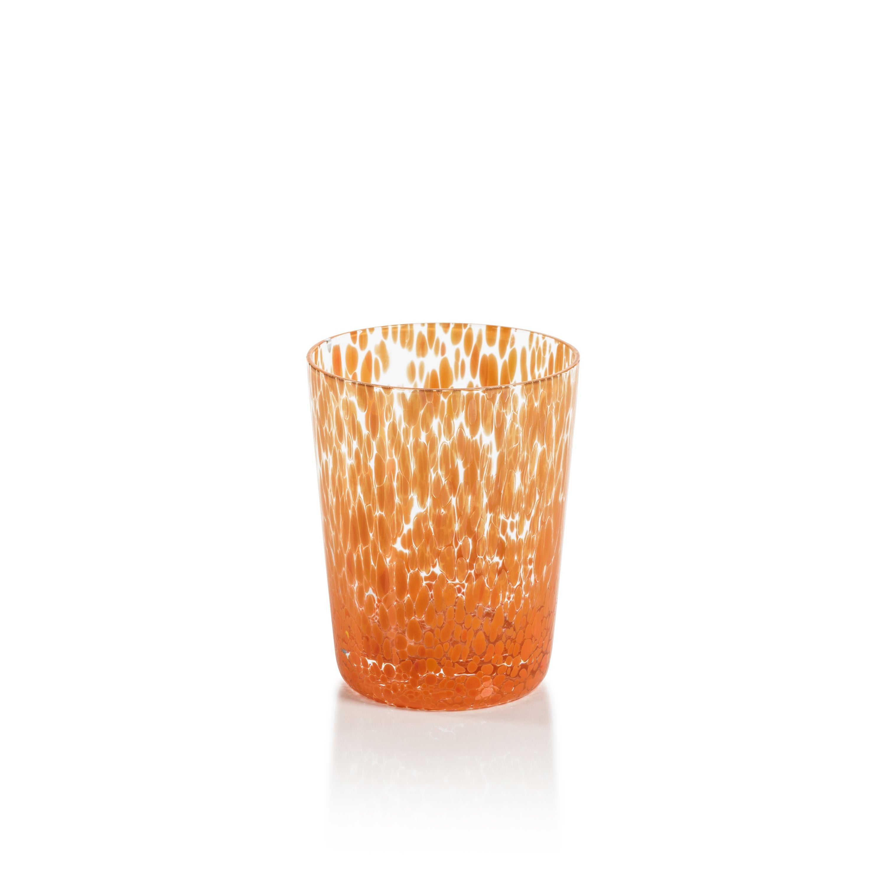 William Orange Speckled Glass Tumblers, Set 6