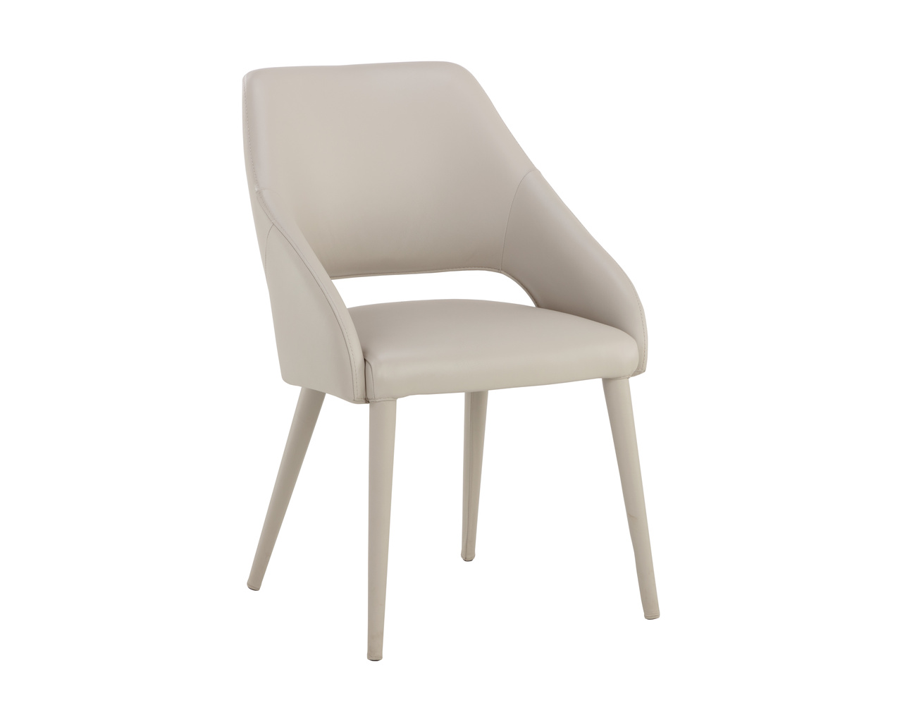 Galen Dining Linea Light Grey Leather Armchair