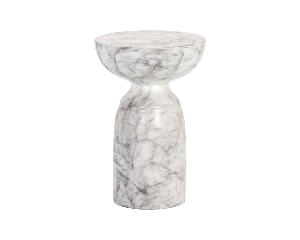 Goya End Marble Look - White Table