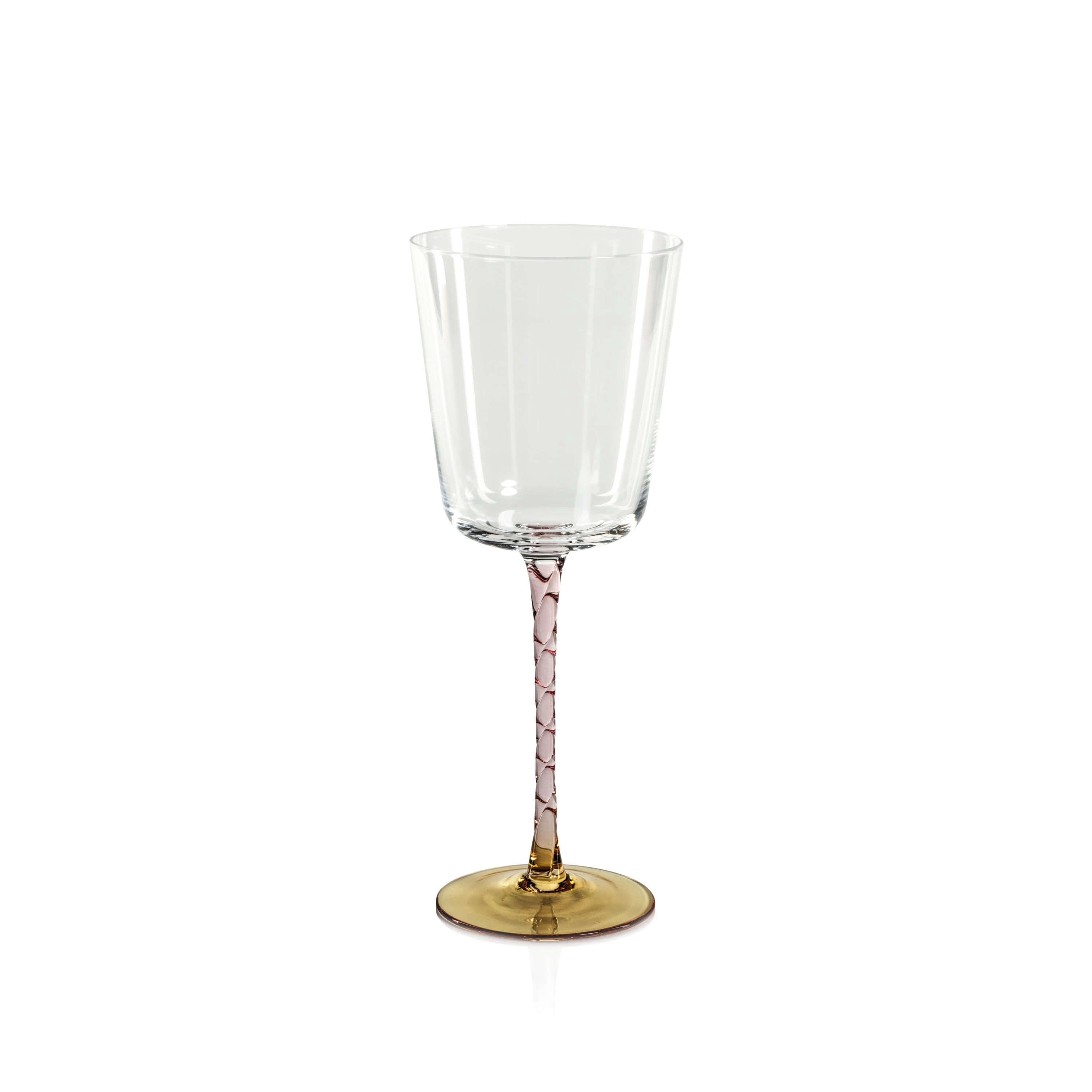 Sachi Amber & Pink Wine Glasses, Set 4