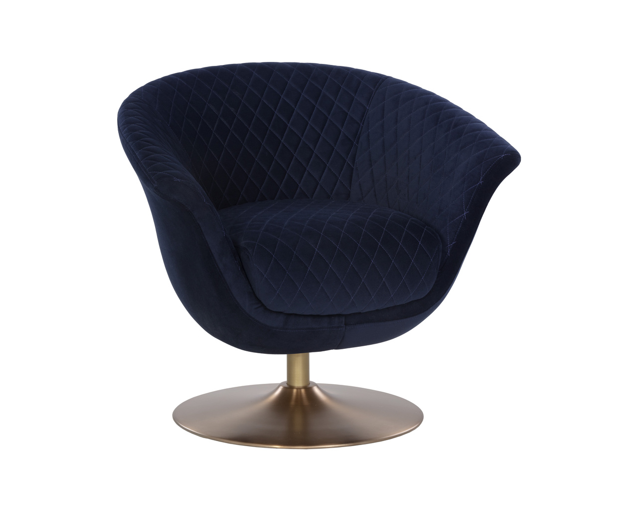 Carine Swivel Quilted Abbington Navy Lounge Chair