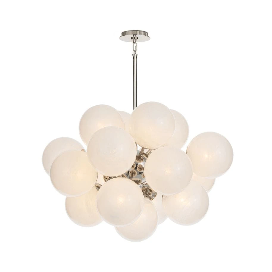 Shine Chandelier Swirl Glass Polished Nickel Natural Brass