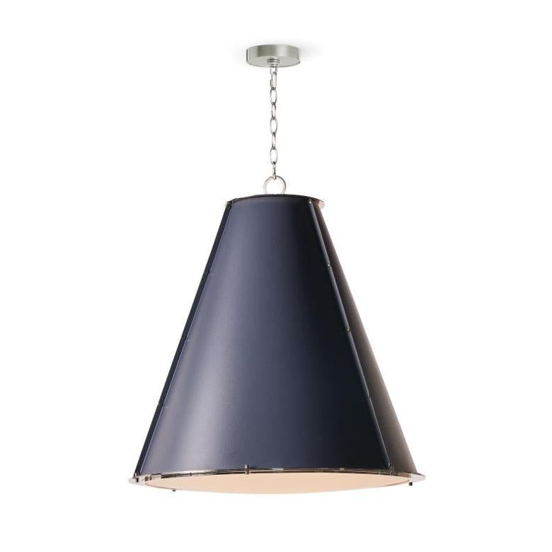 French Maid Navy Blue & Nickel Small Chandelier