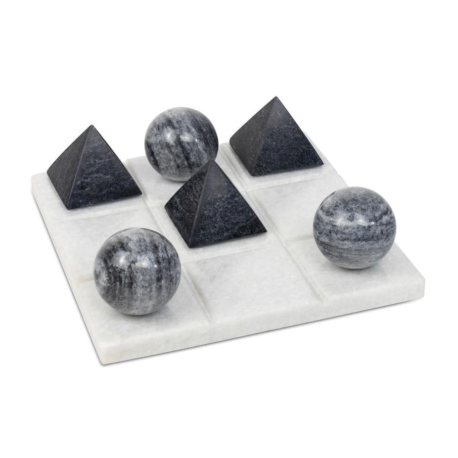 Tic Tac Toe Marble Board - White