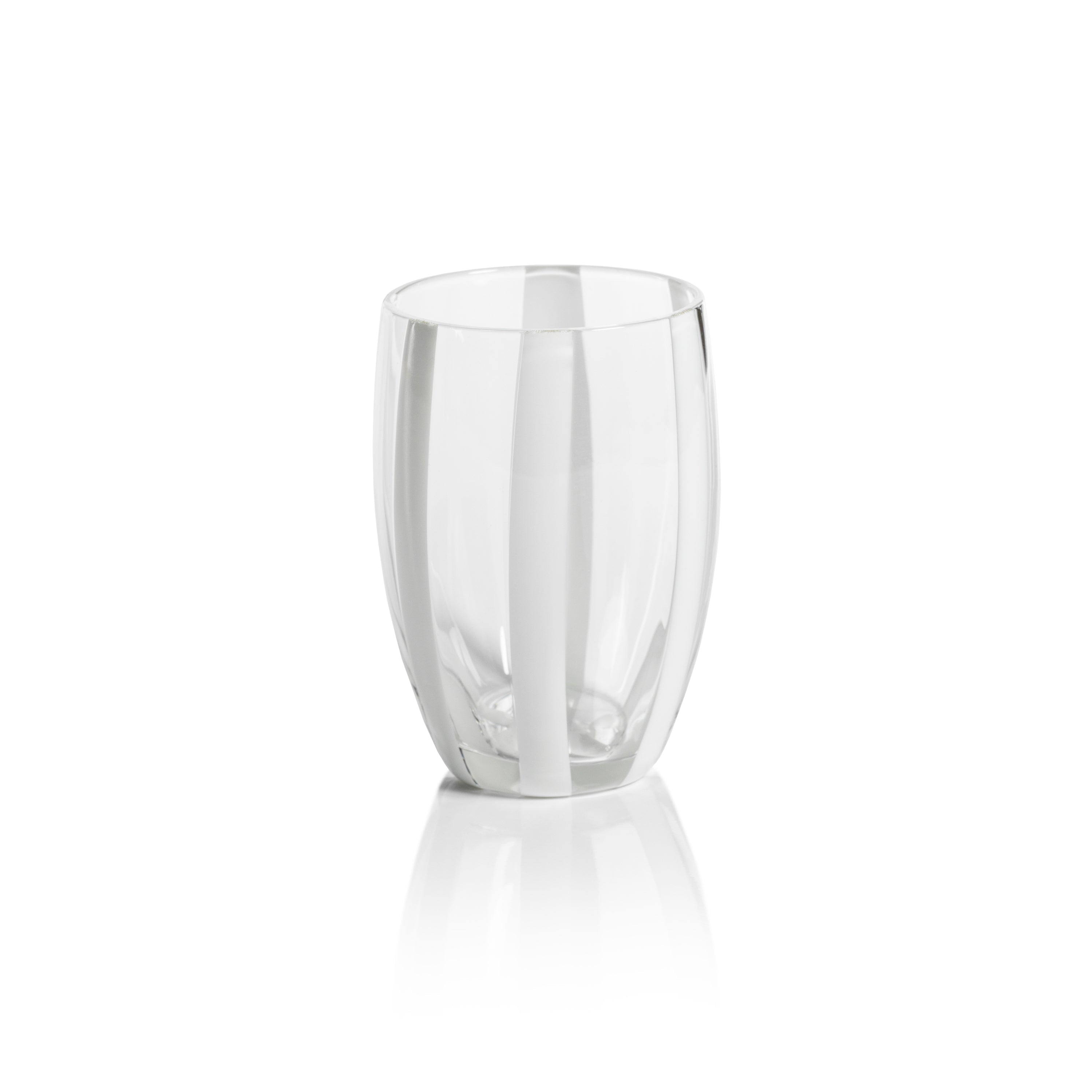 Pesaro White Stripe Stemless Glasses, Set of 4