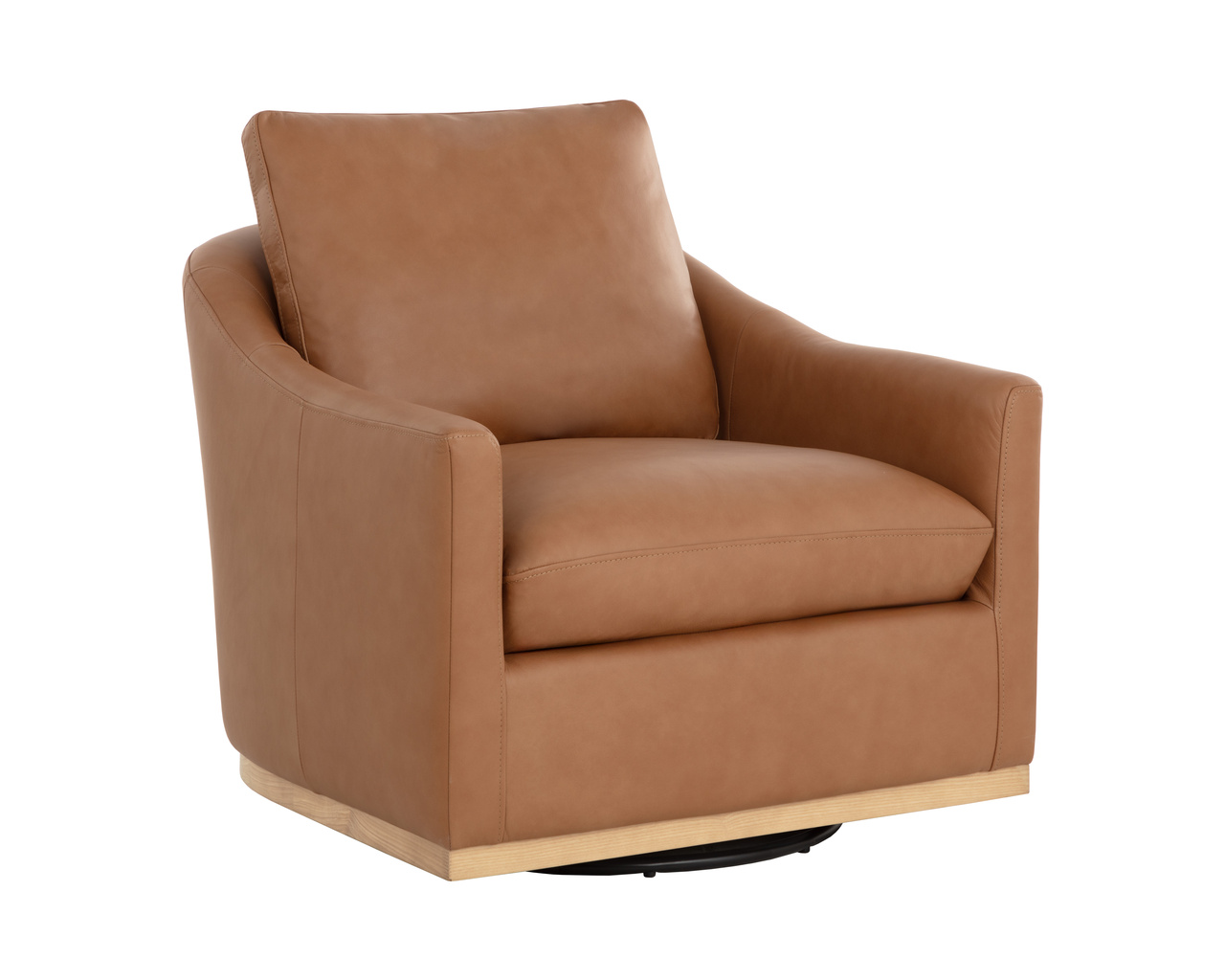 Corbin Swivel Aline Butternut Leather Lounge Chair