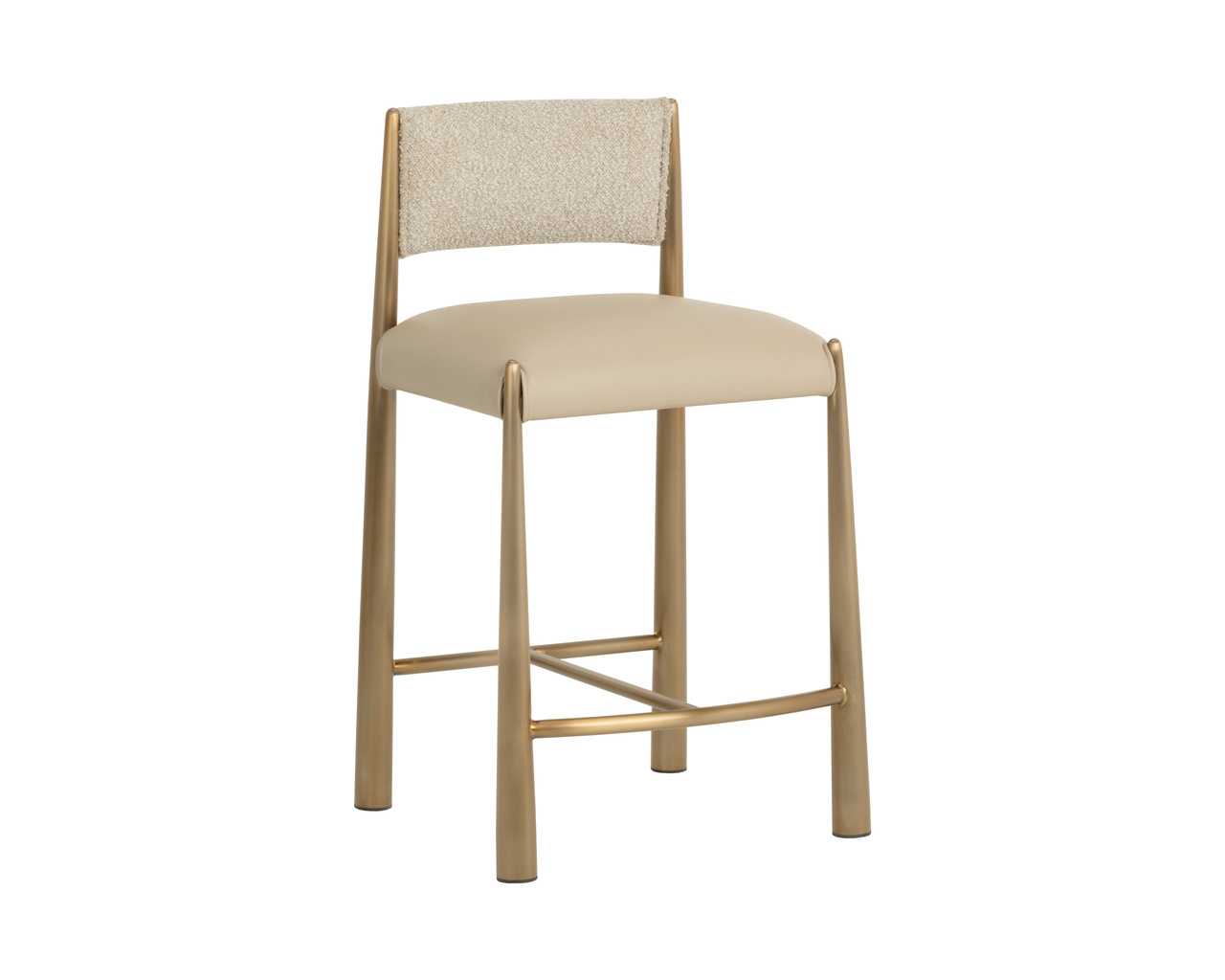 Bayard Antique Brass - Napa Beige / Santa Cruz Oatmeal Counter Stool