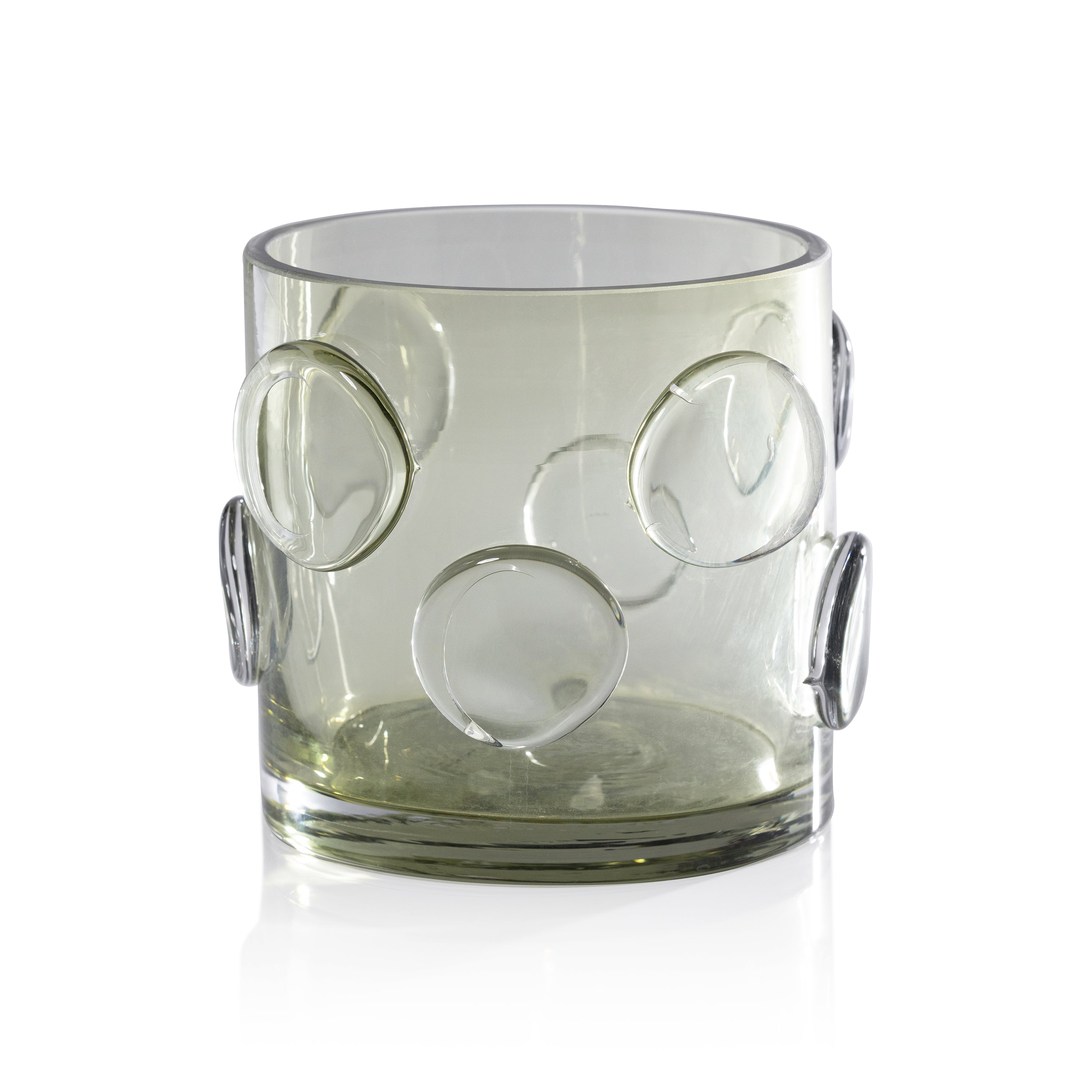 Celeste Medium Olive Green Glass Candle Holder